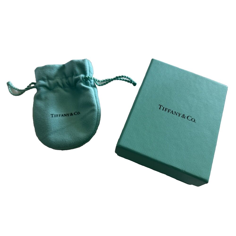 Tiffany & Co. Blue Jewelry Gift Box w/ suede Drawstring Jewelry Pouch 3" x 3.75"